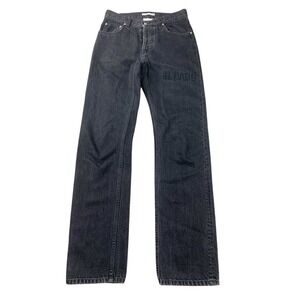Helmut Lang Jeans Men 28 H. Lang Embroidered Button Fly Washed Black‎ Made Italy